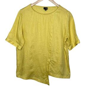 Lisa Bayne Womens Aspire Lagenlook Asymmetrical Linen Top XS